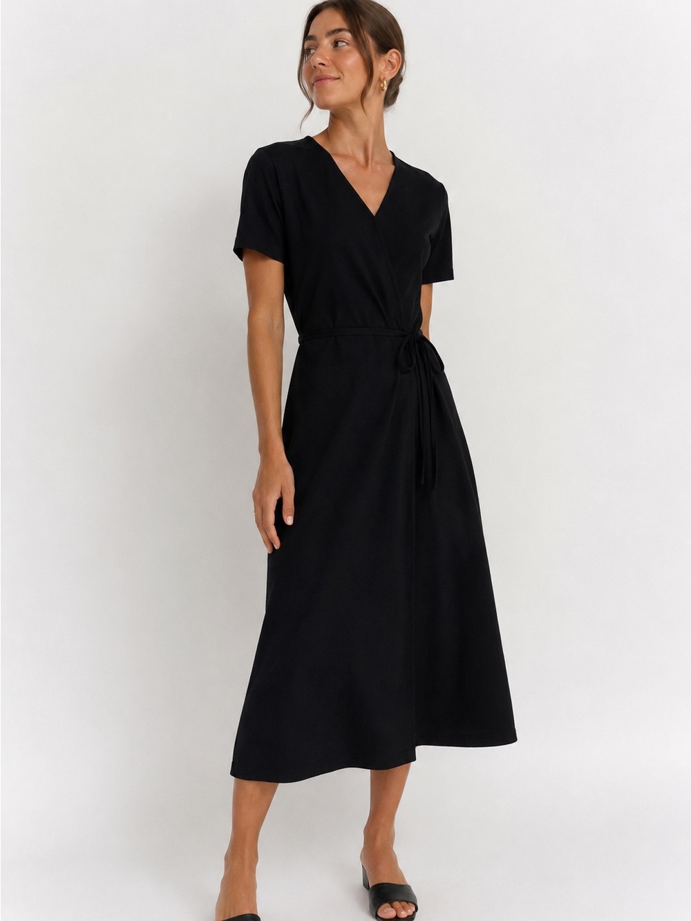 Kowtow Midi Dress with a Wraparound Tie Waist